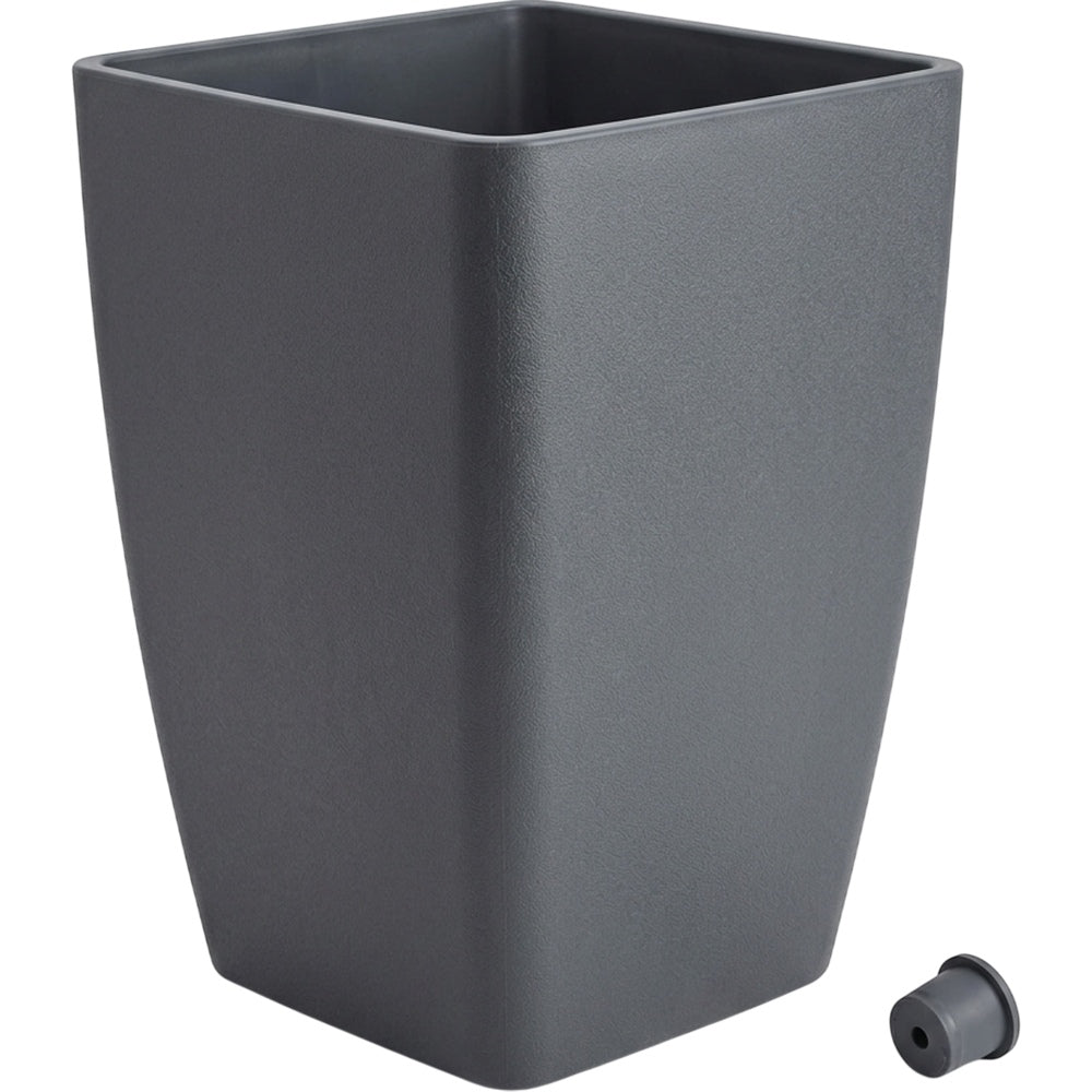 Ybdwn Tall Tapered Resin Planter 16 in Charcoal - Product view
