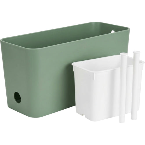 Ybdwn Self-Watering Window Planter 24 in Sage Green - Product view